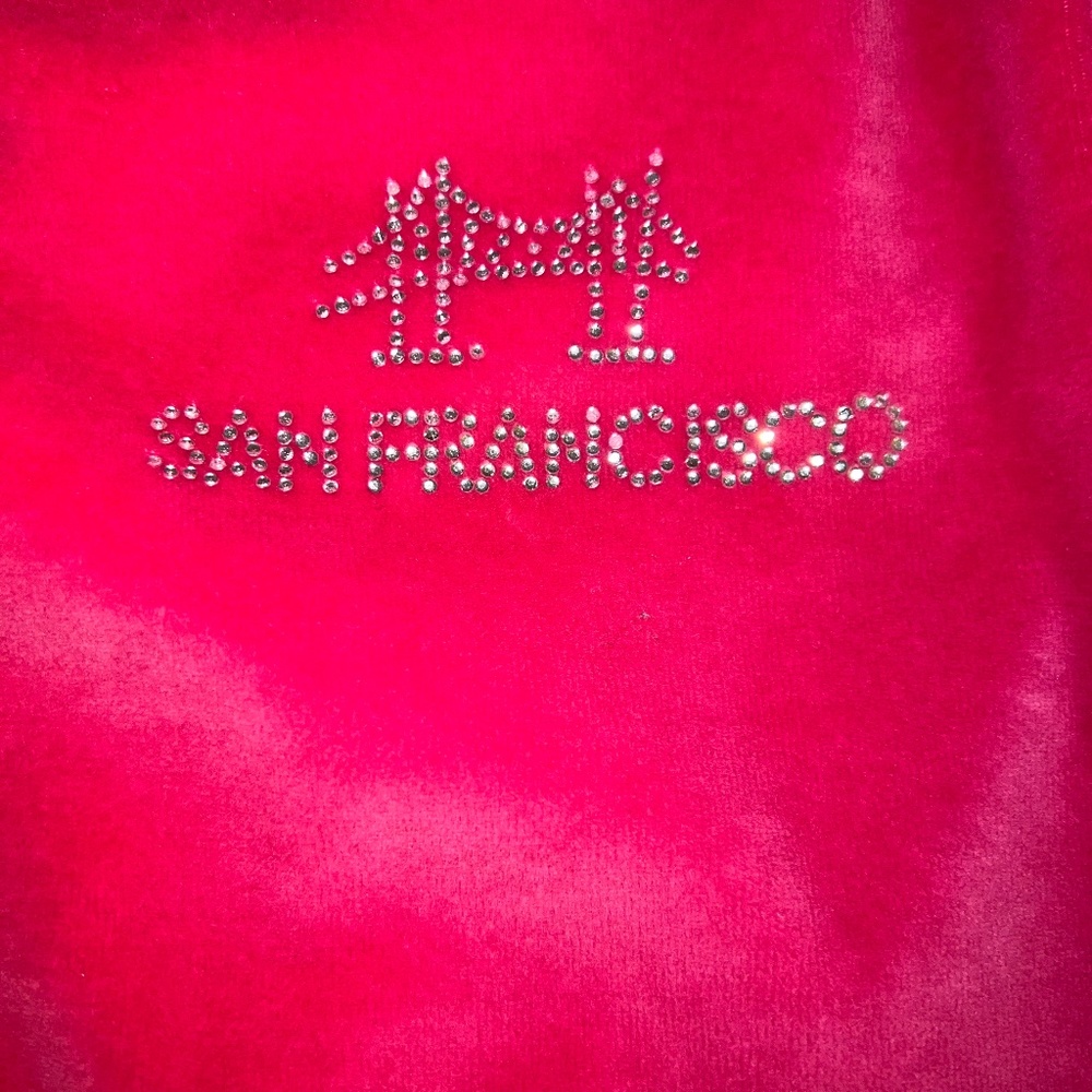 Pink Velour Rhinestone Hoodie - Picture 3 of 5